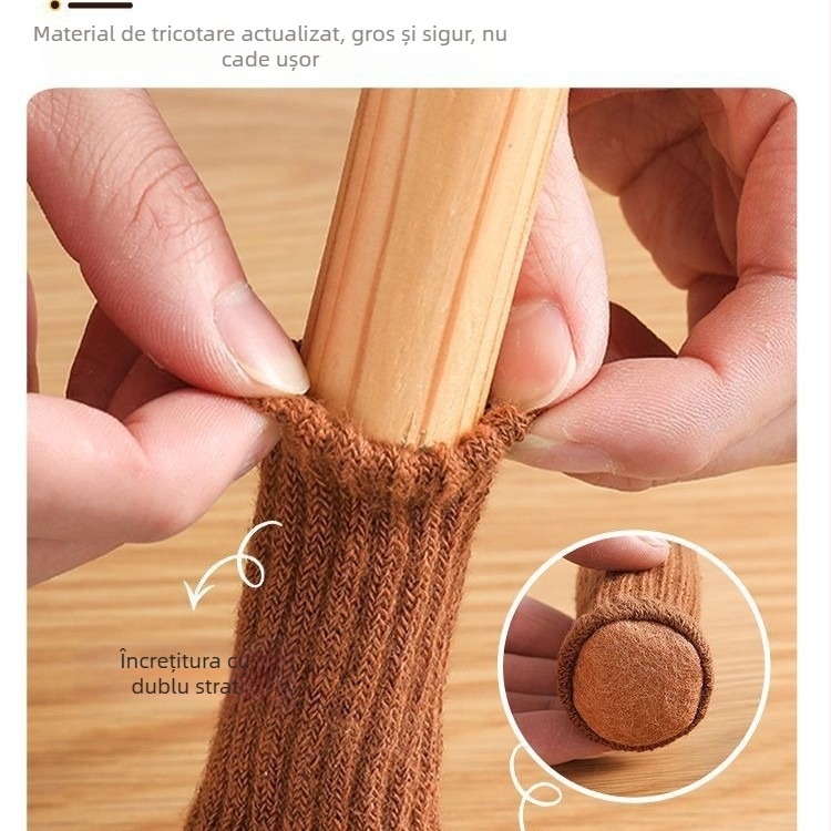 Capace pentru picioarele mesei și scaunelor – tricotate cu dublu strat, antiderapante, rezistente la uzură