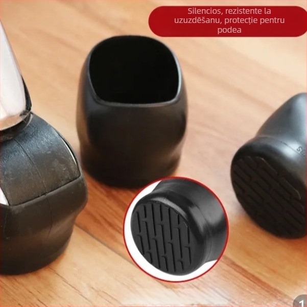 Huse pentru rolele scaunului de birou – universale, din TPR, rotunde, cu suporturi anti-derapare pentru picioarele scaunului