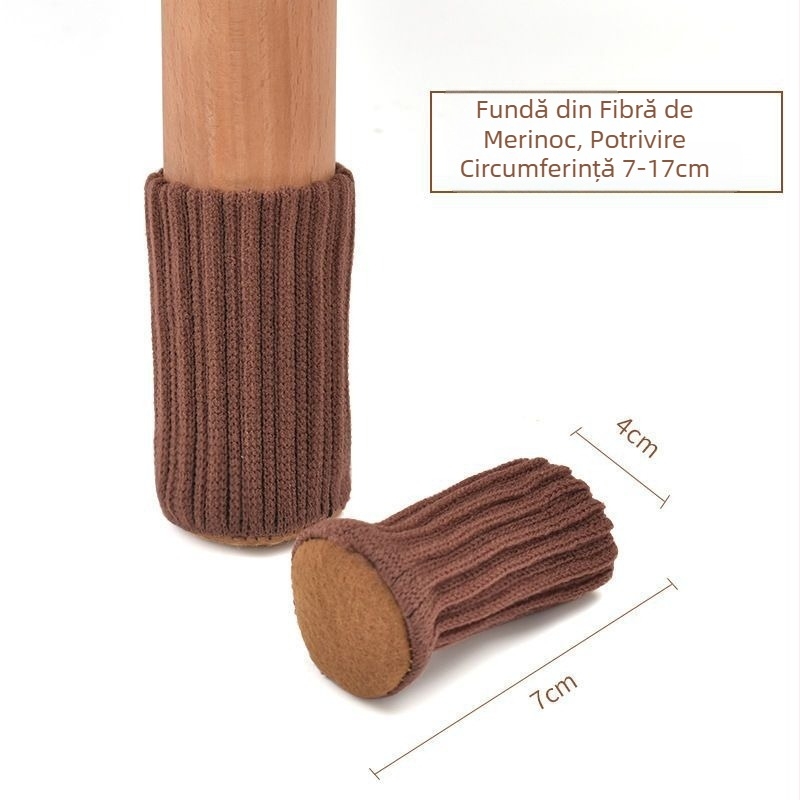 Pernuțe pentru picioarele mesei și scaune din fetru, anti-derapare, silențioase, rezistente la uzură, pătrate