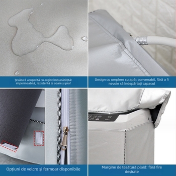 Husă pentru mașina de spălat, protecție împotriva prafului, impermeabilă și UV, din Oxford, stil modern minimalist