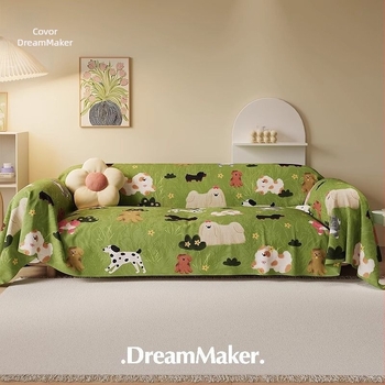 Acoperire pentru canapea din chenille, model desen animat, potrivită pentru canapele modulare, stil desen animat, husă de protecție împotriva prafului