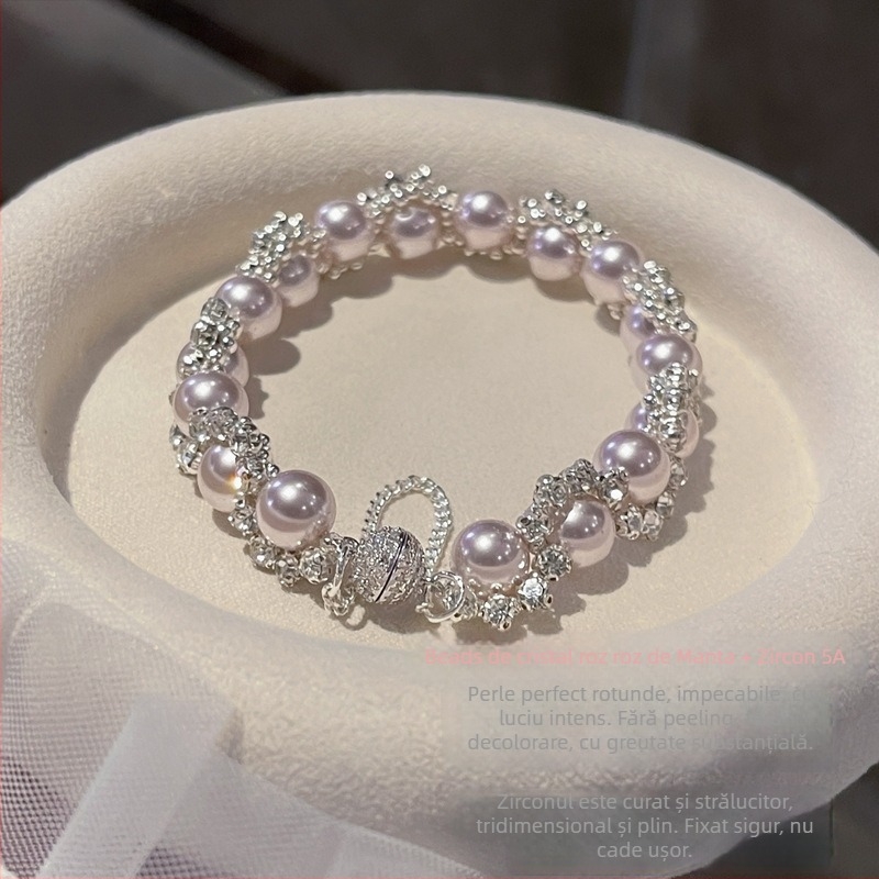 Brățară pentru femei cu mărgele, materiale mixte, stil coreean