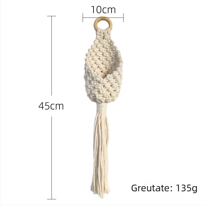 Tapiserie din bumbac țesută manual, pentru depozitare plante, stil nordic, formă ovală