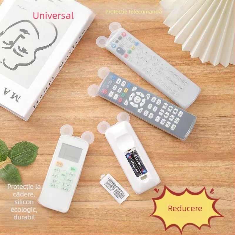 Husă din silicon pentru telecomandă, cu design ursuleț drăguț, husă universală de protecție pentru decodor TV și aer condiționat, protecție împotriva prafului