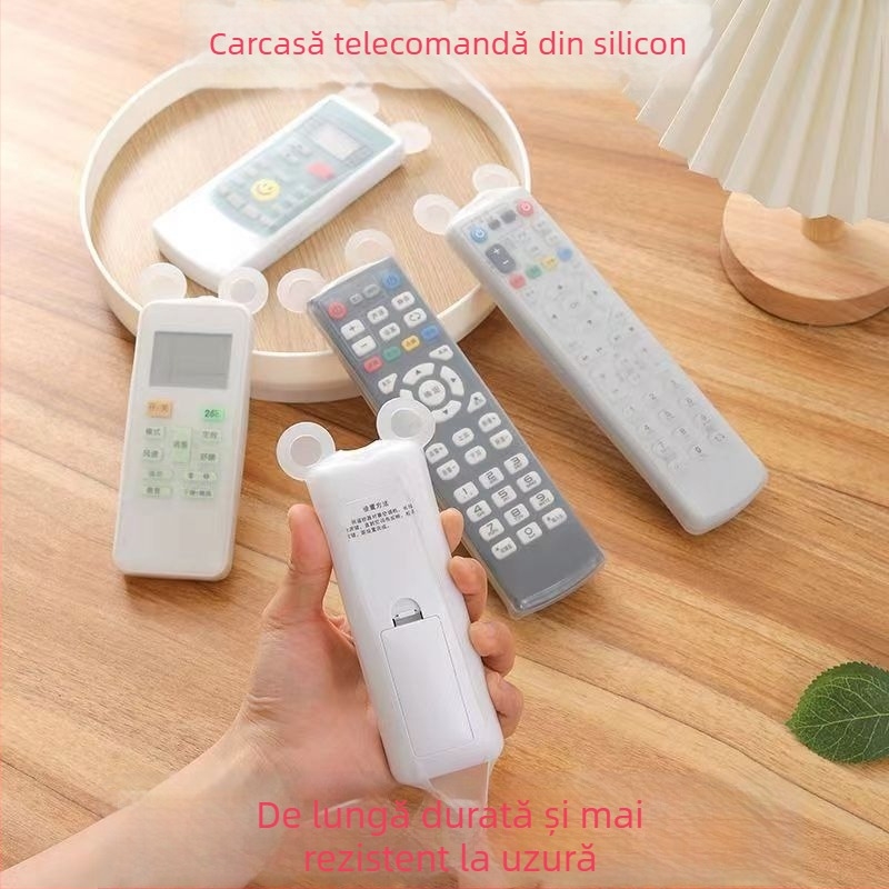 Husă din silicon pentru telecomandă, cu design ursuleț drăguț, husă universală de protecție pentru decodor TV și aer condiționat, protecție împotriva prafului
