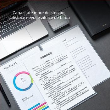 Deli set documente: mapă tip L pentru o singură pagină, cu capac transparent, din plastic