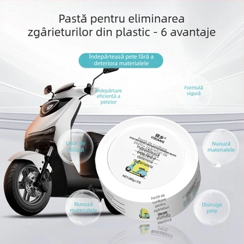 Pastă de curățare multifuncțională pentru vehicule electrice și motociclete; elimină zgârieturile și restaurează suprafața din plastic. Brand: Yixiang; Țară de origine: Guangdong; Ambalare: 50 buc.; Efecte: decontaminare profundă și sigură.