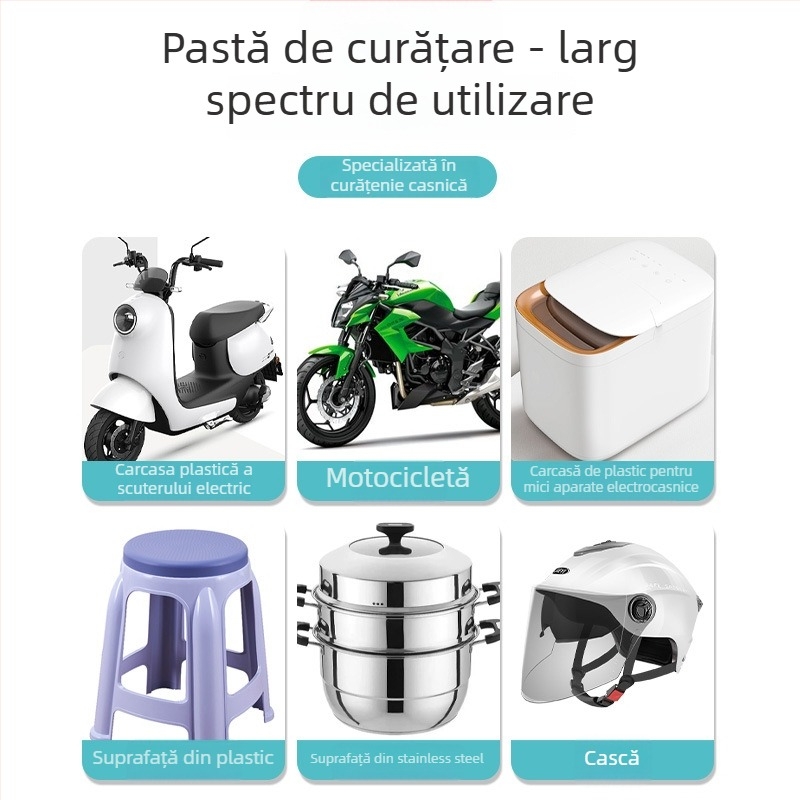 Pastă de curățare multifuncțională pentru vehicule electrice și motociclete; elimină zgârieturile și restaurează suprafața din plastic. Brand: Yixiang; Țară de origine: Guangdong; Ambalare: 50 buc.; Efecte: decontaminare profundă și sigură.