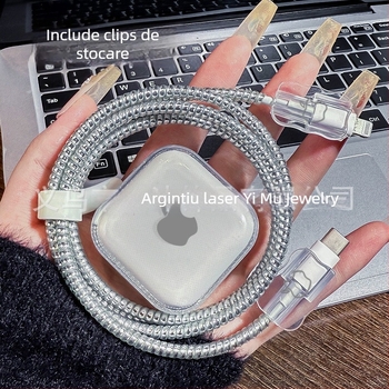 Carcasă de protecție pentru cablu de date, protecție anti-frângere, material PC, tambur pentru cablu, design simplu