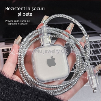 Carcasă de protecție pentru cablu de date, protecție anti-frângere, material PC, tambur pentru cablu, design simplu