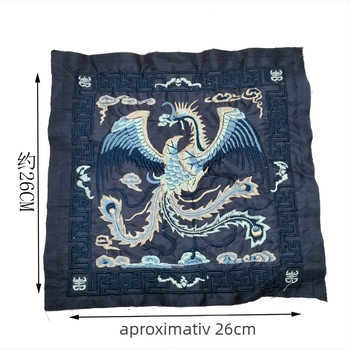 Patch brodat cu motiv crane în stil etnic, fir poliester, pentru îmbrăcăminte, marcă Fusheng Da