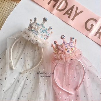 Diademă pentru copii – accesoriu de păr din plastic, fabricat manual, stil desen animat, unisex