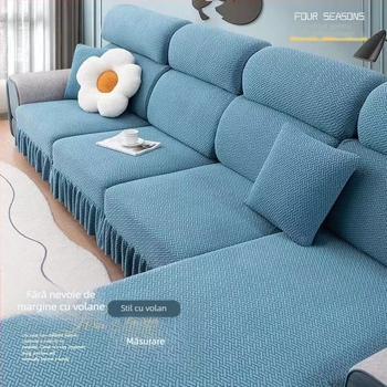 Husă de canapea din poliester, foarte elastică – model cu dungi, stil Nordic, pentru canapea generală, potrivită pentru toate anotimpurile