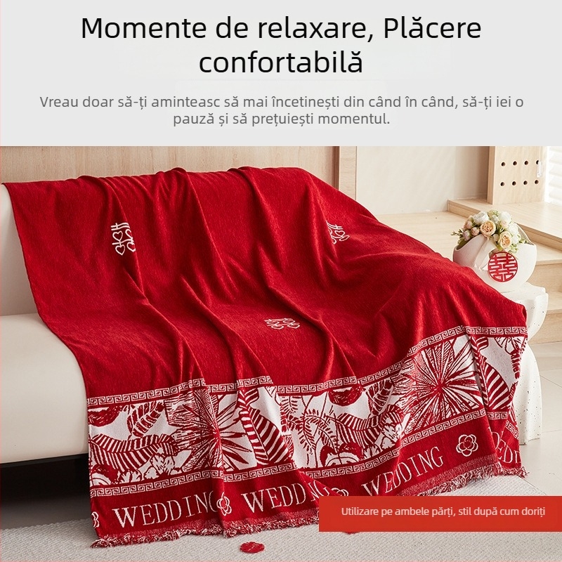 Husă de canapea Chenille pentru colțar, model inimă, stil de nuntă, protecție împotriva prafului