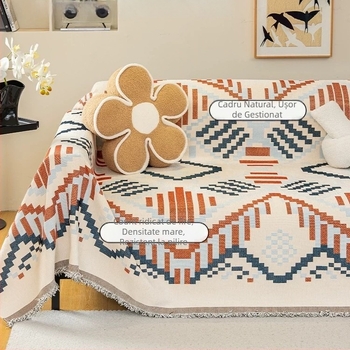 Husă de canapea Chenille cu model geometric pentru canapea colțar, stil modern minimalist (Material: Chenille; Model: Geometric; Potrivit pentru: canapea colțar; Stil: modern minimalist)