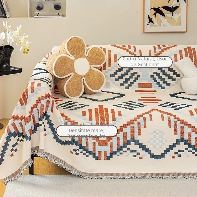 Husă de canapea Chenille cu model geometric pentru canapea colțar, stil modern minimalist (Material: Chenille; Model: Geometric; Potrivit pentru: canapea colțar; Stil: modern minimalist)