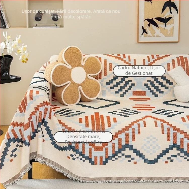 Husă de canapea Chenille cu model geometric pentru canapea colțar, stil modern minimalist (Material: Chenille; Model: Geometric; Potrivit pentru: canapea colțar; Stil: modern minimalist)