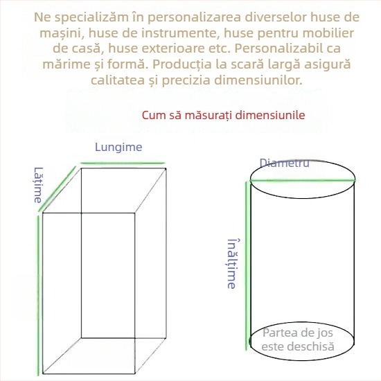 Husă personalizabilă din Oxford 210 pentru praf și ploaie, echipamente și mașinării, impermeabilă pentru raft