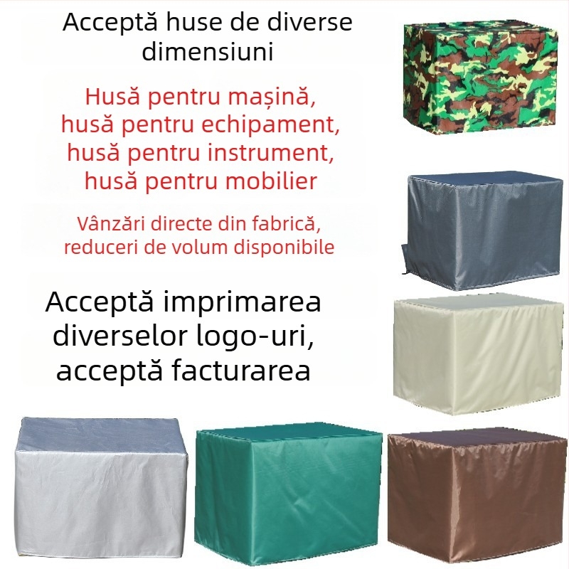 Husă personalizabilă din Oxford 210 pentru praf și ploaie, echipamente și mașinării, impermeabilă pentru raft