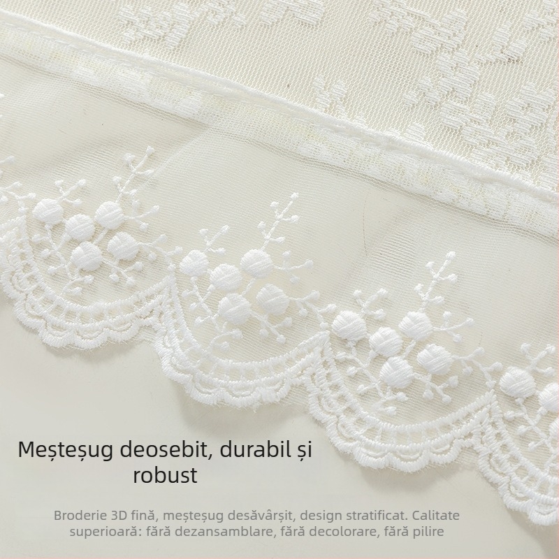 Husă din dantelă pentru măsuța de cafea rotundă, pentru living