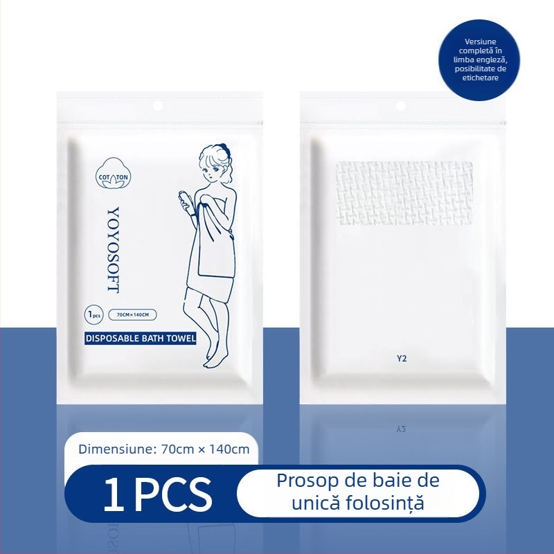 Prosop de baie de unică folosință, îngroșat, ambalat individual, celuloză regenerată, țesătură simplă, absorbție 5–10 s