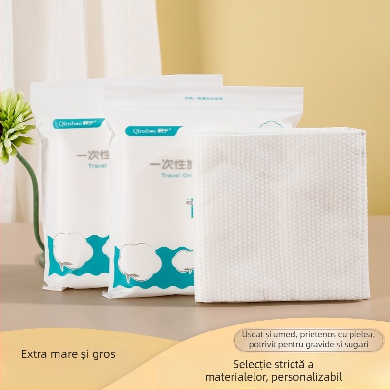 Set de prosoape de călătorie, de unică folosință, portabil, din fibre vegetale, absorbție apă 0-5 s, imprimare logo, personalizare disponibilă