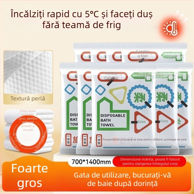Prosoape de baie de unică folosință, Extra groase, Bumbac, Țesătură plată, Absorbție 0–5 s