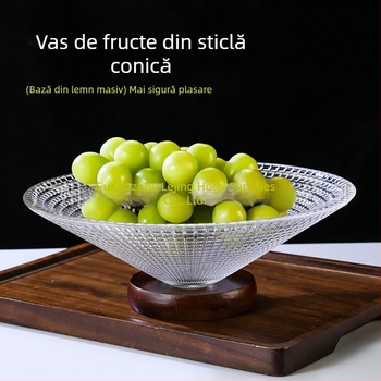 Farfurie de fructe din sticlă - stil minimalist, pentru living, tavă pentru gustări