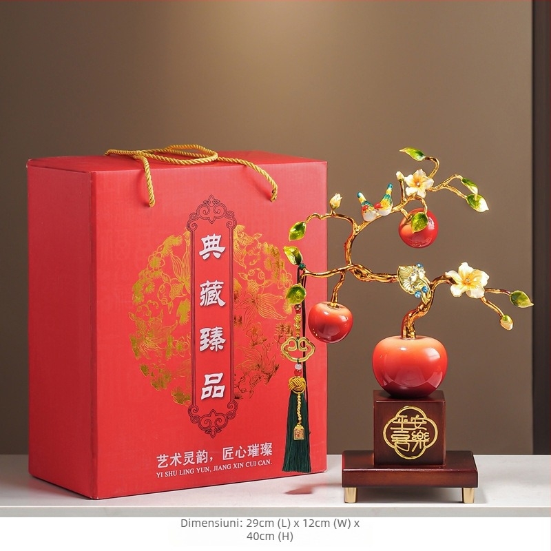 Ornament din ceramică emailată, pictat manual, stil nou chinezesc; cadou pentru ziua de naștere, absolvire și casă nouă