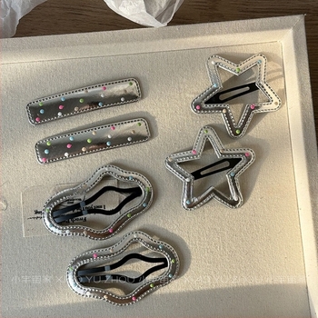 Clips BB cu motiv stea cu cinci vârfuri și nor, din plastic, lucrat manual