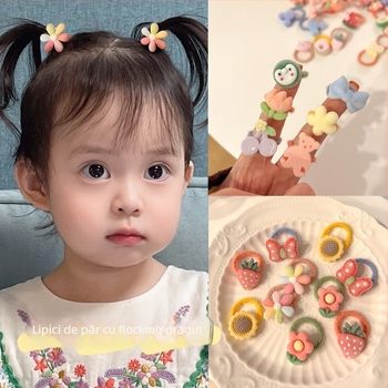 Bentiță de păr pentru copii – acrilic, lucrat manual, model fructe desen animate, stil drăguț