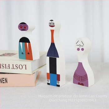 Figurină caricaturală abstractă cu schimbare de față, ornament pentru living, Elm material, gravură și sculptură, cadou pentru casa nouă