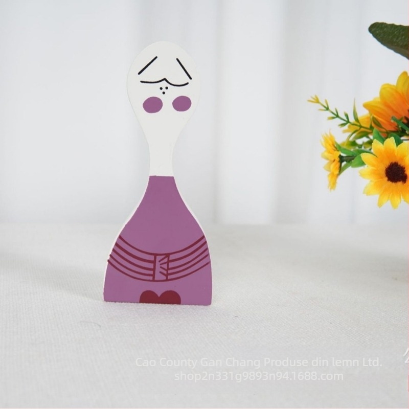 Figurină caricaturală abstractă cu schimbare de față, ornament pentru living, Elm material, gravură și sculptură, cadou pentru casa nouă