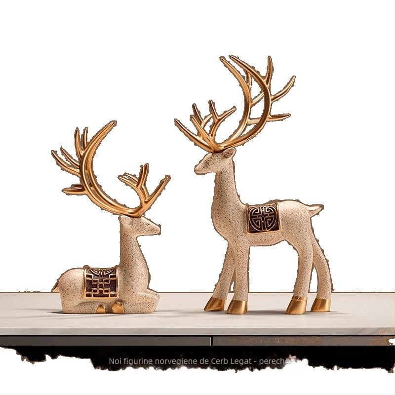 Ornament cerb din rășină, în stil Nordic, decor pentru sufragerie, birou, TV și dulap de vin