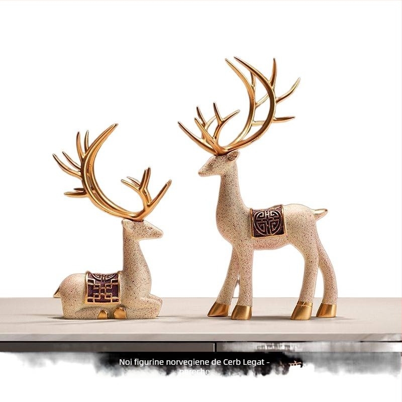 Ornament cerb din rășină, în stil Nordic, decor pentru sufragerie, birou, TV și dulap de vin
