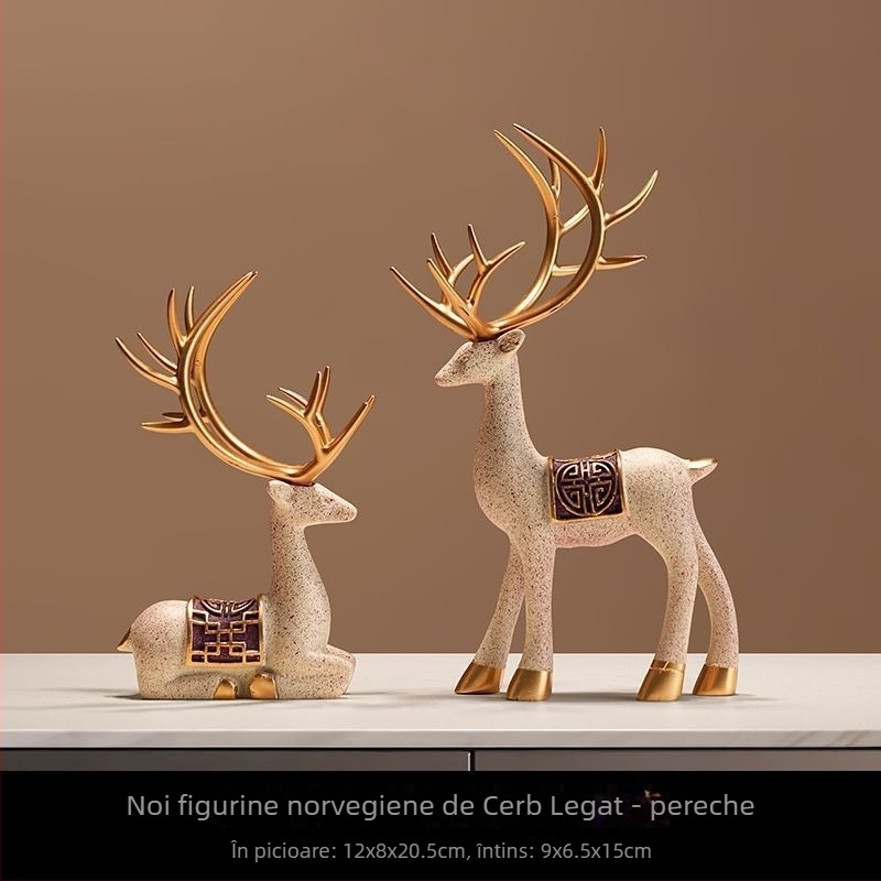 Ornament cerb din rășină, în stil Nordic, decor pentru sufragerie, birou, TV și dulap de vin