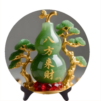 Ornament Feng Shui pentru birou: dovleac de birou din rășină, stil modern minimalist, imprimare personalizată, modelul 7300, bogăție și noroc