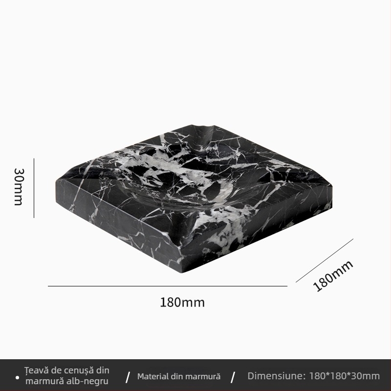 Cenușieră din marmură, stil modern minimalist, gravură