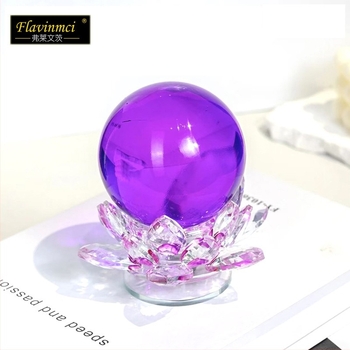 Ornament de birou din sticlă cu bază rotativă de lotus, stil Nordic, gravură, Fleivitz