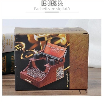 Cutie muzicală retro cu mașină de scris – plastic, stil clasic, decor pentru birou cu proiector, cod 19100959732