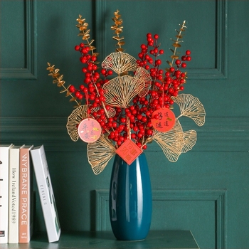 Vază din porțelan ceramic cu finisaj glazurat, stil nordic, formă ovoidală, decor abstract