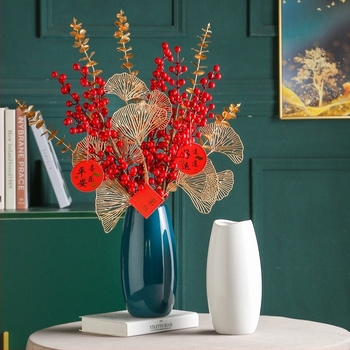 Vază din porțelan ceramic cu finisaj glazurat, stil nordic, formă ovoidală, decor abstract