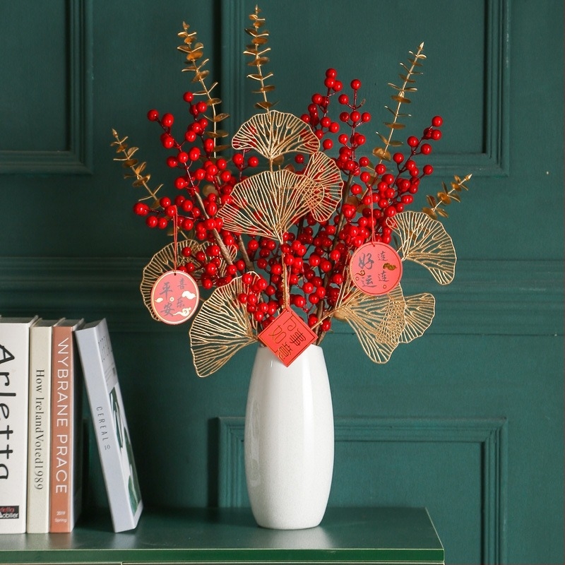 Vază din porțelan ceramic cu finisaj glazurat, stil nordic, formă ovoidală, decor abstract