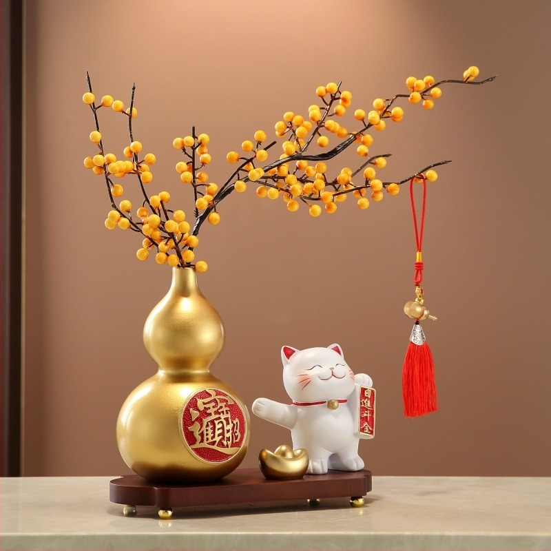 Ornament decorativ din gourde pentru prosperitate - rășină, lucrat manual, stil modern minimalist, cod produs Msctm8s4