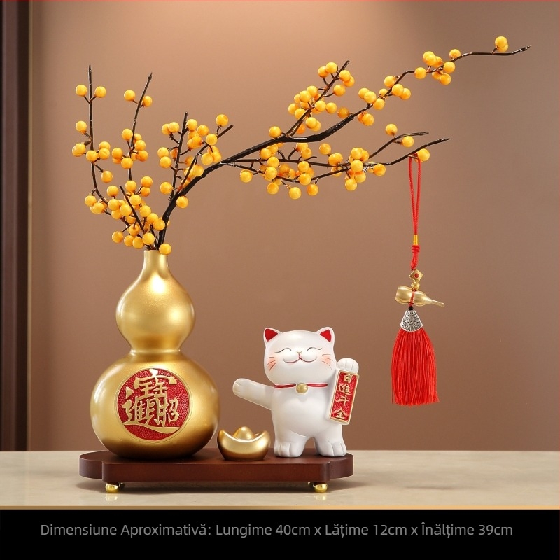 Ornament decorativ din gourde pentru prosperitate - rășină, lucrat manual, stil modern minimalist, cod produs Msctm8s4