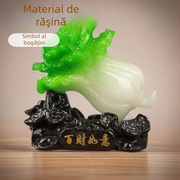 Figurina decorativă Jiushun, în stil chinezesc, din rășină, gravată și pictată manual