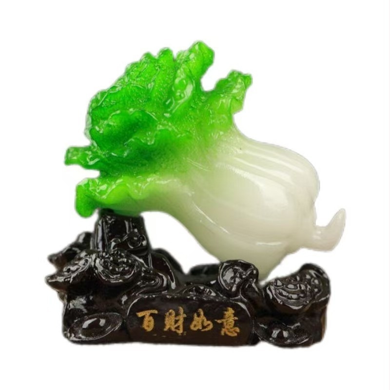 Figurina decorativă Jiushun, în stil chinezesc, din rășină, gravată și pictată manual