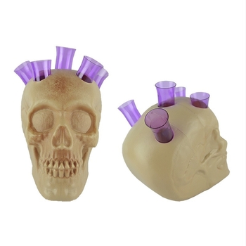 Decorațiune craniu Halloween pentru fundalul scenei, plastic, execuție semi-manual/semi-mecanică, recuzita pentru scenă
