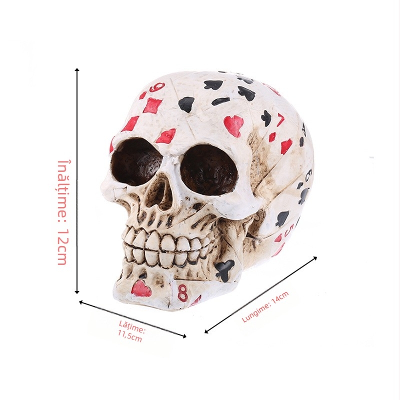 Craniu decorativ din rășină sintetică – ornament horror pentru bar, Rushen; Material: rășină sintetică; Proces: proces de rășină; Agățare: decorațiuni; Categorie: decorative