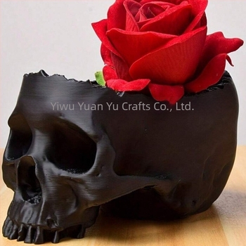 Decor craniu din rășină pentru Halloween — prop pentru casă bântuită/bar, cu funcție de depozitare